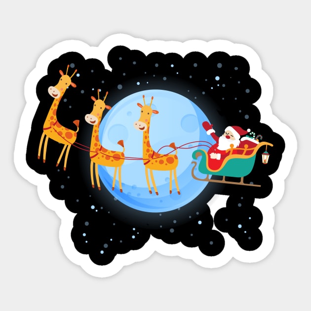 Santa Claus Riding giraffe Sticker by Skylane